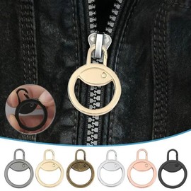 1pcs Gold Zipper Pull Replacement, Detachable Metal Zipper Puller Zip Slider Extender Handle Mend Fixer for Suitcase Luggage Backpack Jacket