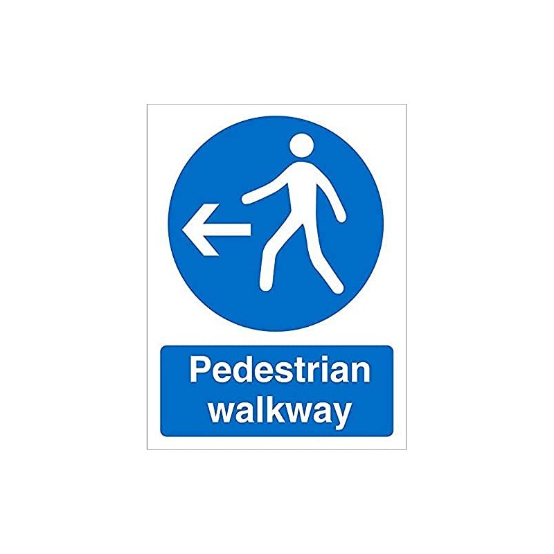 Seco Pedestrian Walkway - Left Arrow Sign, 200mm x 300mm