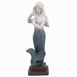 GENUINQ Mermaid Statue Large Size 37 Inch Magnesium Oxide Sculpture Indoor Outdoor Garden Patio Yard Lawn Porch Decor