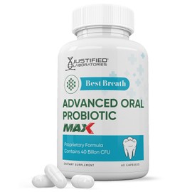 Justified Laboratories Best Breath Max 40 Billion CFU Probiotic Oral Support 60 Capsules