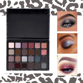 MAFFICK Paleta de Sombras de Ojos, 24 Colores, Acabado Mate y Perlado, Diseño Leopardo (02, 185g)
