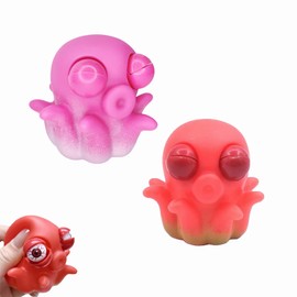 2pcs 3D Octopus Popping Out Eyes Squeeze Toy for Kids,Funny Pinch Toy Stress Relief Toy,Novelt Sensory Fidget Toy Hand Squishy Squeeze Toys for Kids Adults Stress Anxiety,Christmas Birthday Gifts