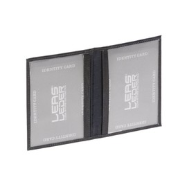 LEAS ID Wallet & Case with 2 Viewing Windows Genuine Leather Blue Card Collection, blue, ID Wallet & Case