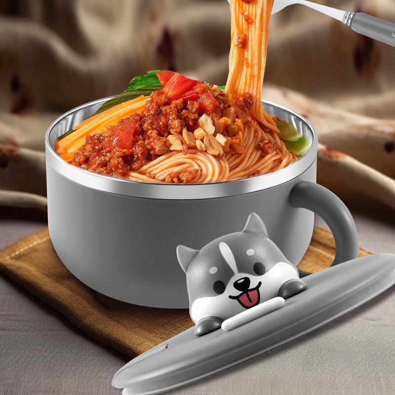 Ramen Bowl With Lid - 1200ml Instant Noodle Cooker With