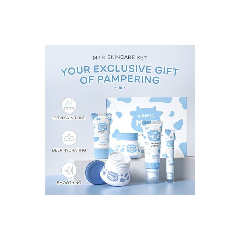 Set Regalo Cuidado Piel Mujer Kit Leche Piezas Esenciales Crema
