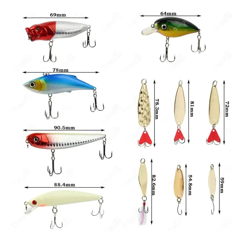 181 Pcs Kit De Cebos De Señuelos De Pesca Lure
