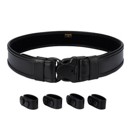 Dotacty Police Duty Belt w/Loop Lining Tri-Release Buckle 4 Belt Keepers Law Enforcement Adjustable Utility Belt Plain Black M