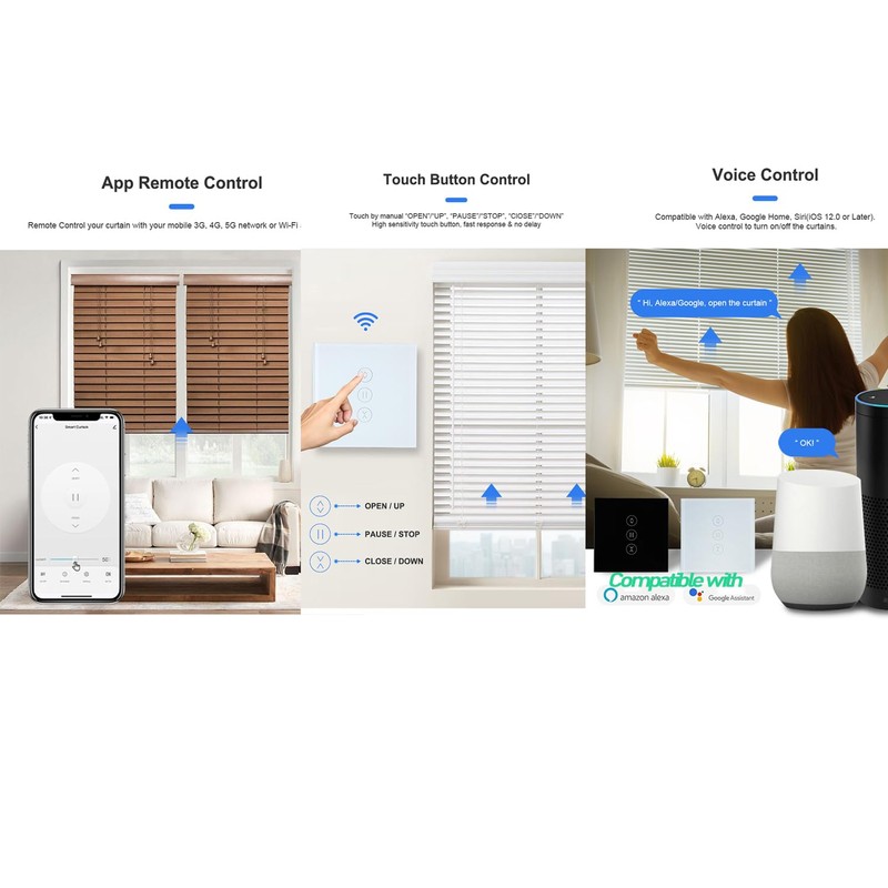 Nicoone Smart WiFi Roller Shutter Switch, Roller Shutter Timer, Voice