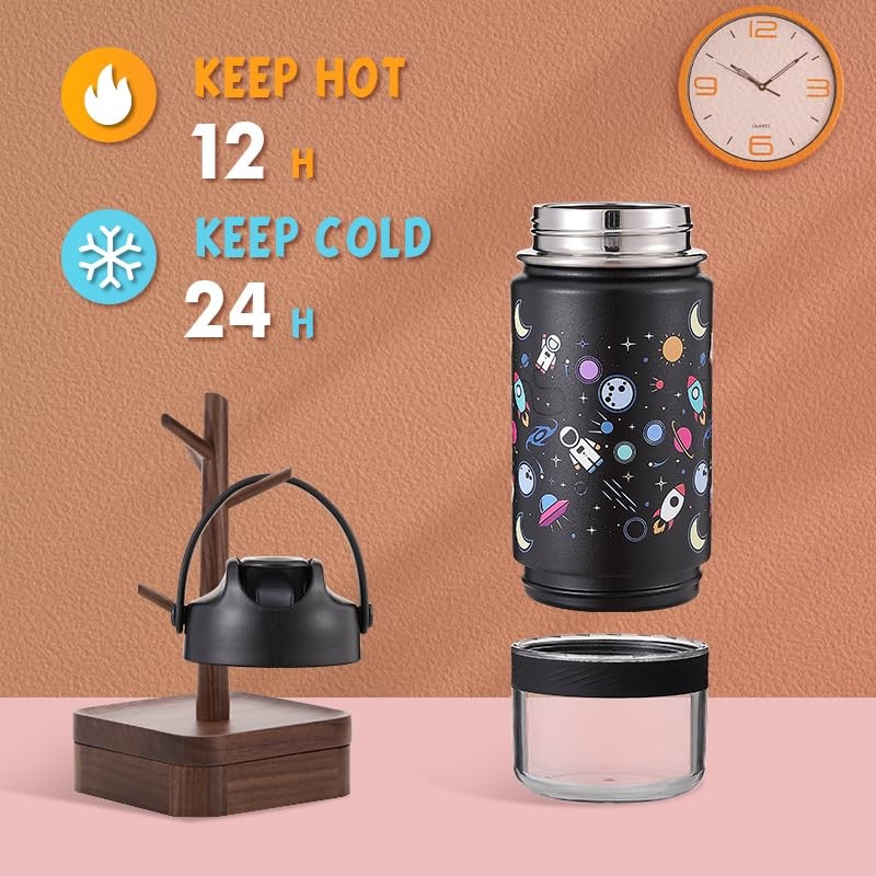 H2OO Water Bottle with Snack Container 1PW (Plastic, White)