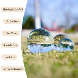 60mm/2.36 inches K9 Sparkling Clear Crystal Ball, Transparent Crystal Ball Photography Prop for Magical Shots Elegant Home & Party Decor No Stand