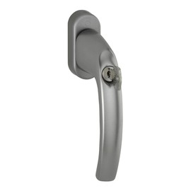 HOPPE Duraplus Atlanta Window Handle in Aluminium Steel / Lockable / (with TBT4)