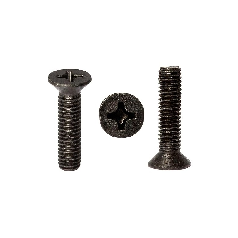 M6 (6mm x 12mm) Black Zinc Flake Phillips Countersunk Machine