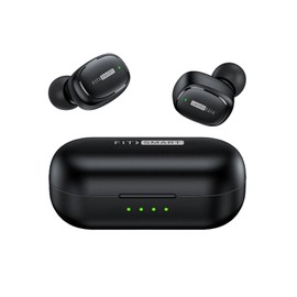 FitSmart in Ear Buds with Charging Case - True Wireless Earphones, 8 Hours Playtime, Comfort Fit, IPX6 Waterproof, Bluetooth V5.1, Black