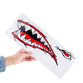 Kayak Stickers, Waterproof Shark Teeth Mouth Decals for Fishing Boat, Kayak Accessories （Pack of 2, Left&Right）