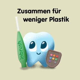 inbrush Premium Interdental Brushes ISO Size 4 (0.7 mm) Pack of 8 with Practical Stand for Wider Interdental Spaces