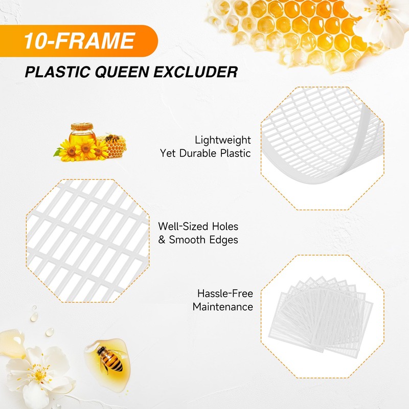 CREWORKS 10 Frame Queen Excluders, 10 Pack Plastic Queen Bee