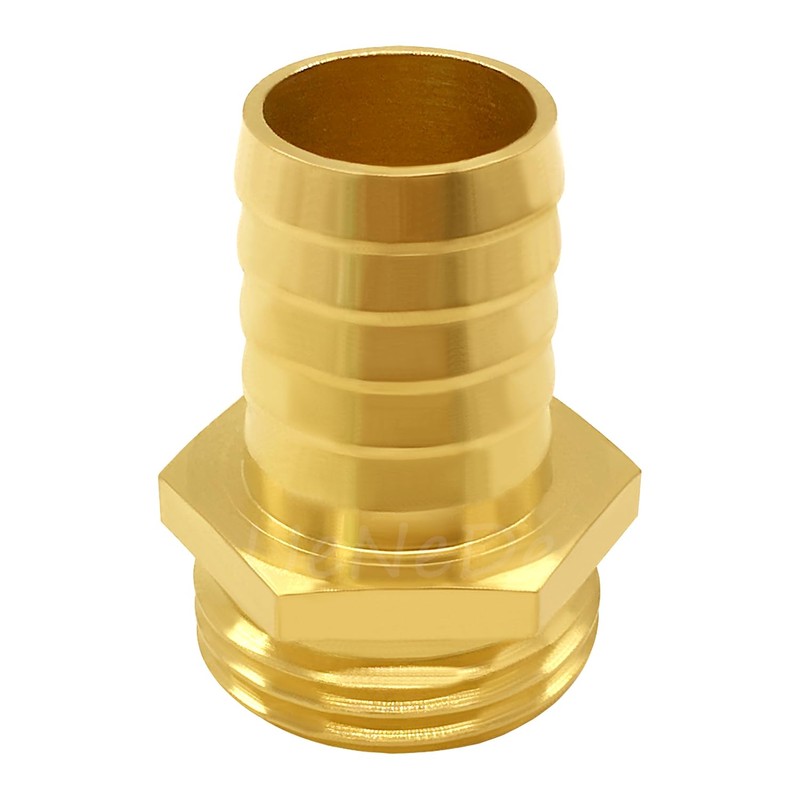 Brass 3/4" Barb x 3/4" GHT Male Garden Hose End