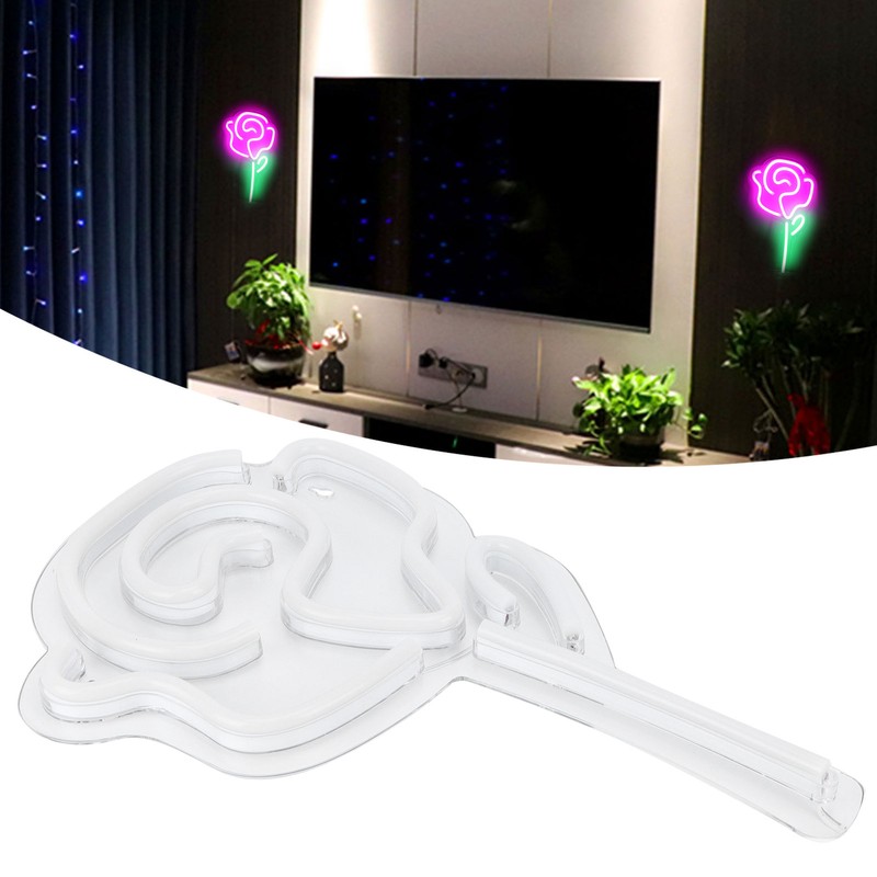 Rose Flower Neon Sign Neon Light Wall Sign for Bedroom