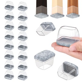 ZDDLOINP 16 Stck Stuhlbeinkappen Rechteckig, Stuhlbeinkappen Silikon, Extra Klein Transparen Schutzkappen Fr Stuhlbeine Mit Gau Filz, Stuhlbein-Bodenschoner Keine Kratzer