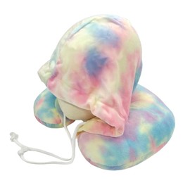 Suitcase Company Neck Pillow, Hooded Travel Pillow, Travel Pillow, Airplane, Neck Pillow, Cushion, Beads, Sleeping Face, Hidden, U-Shaped, Peaceful Sleep, Nap GPT, Gradient Color, Type 1