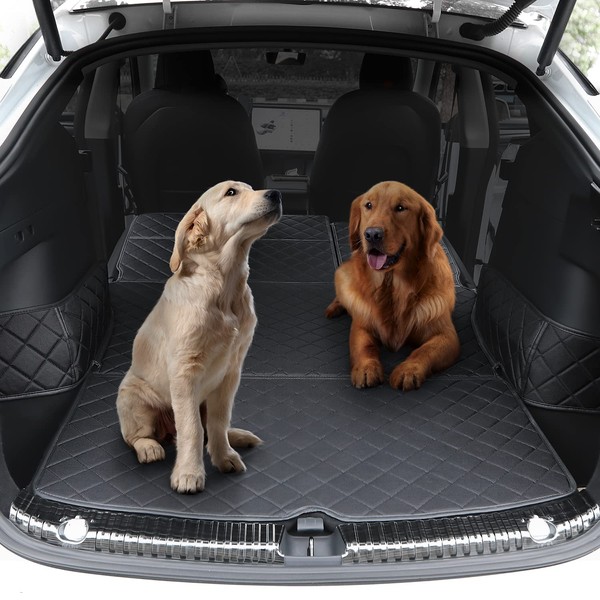 ThinSGO Tesla Model Y Trunk Pet Mat Waterproof Cargo Liner for Dogs Rear Seat Cover for Tesla Model Y