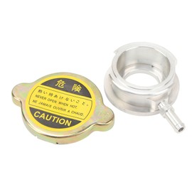 Aramox Radiator Filler Neck Cap Kit, 40mm Antiwear Aluminum Sturdy 0.9bar High Hardness Reliable Weld On Radiator Filler Neck Radiator Cap Cover Set for Car