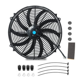 16 Inch Universal Slim Fan Push Pull Electric Radiator Cooling Fan 12V 120W with Mount Kit