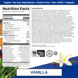 Orgain Perfect Meal, Organic, Vegan Meal Replacement Protein Powder, Vanilla - 25g Plant Based Protein, 80+ Superfoods, 1B Probiotics & 10g Fiber, Adaptogens & Ashwagandha - 2.16lb