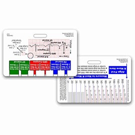 EKG Ruler Horizontal Badge ID Card Pocket Reference Guide ECG