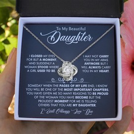 To My Daughter Necklace From Mom With Heartfelt Message & Elegant Box, Mother Daughter Necklace, Mother To Daughter Gifts From Mom, Birthday Gifts For Daughters Adult, Daughter Jewelry From Mom