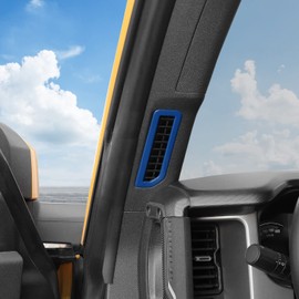 HTHE for Ford Bronco Dash Side Air Vent Ring Cover Interior Decoration Cover Trim Compatible with Ford Bronco 2021 2022 + 2/4 Doors (ABS,2Pcs/Set,Blue)