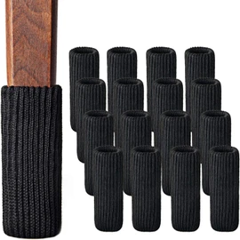 16 PCS Furniture Leg Socks High Elastic Non-Slip Chair Leg Protectors for Hardwood Floors Chair Leg Feet Socks Covers Furniture Caps (Black)