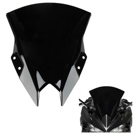 Windshield for NINJA500 SE 2024 2025, PSLER Windscreen Double Bubble Wind Deflector Protector Fairing for NINJA500 SE Ninja 500 2024 2025 (15" Black)