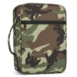 Bible Cover with Durable Handle, Carrying Book Case Church Bag Bible, Protective with Zippered Pocket, Bible Study Accessories Supplies, Book Protector for Book Lovers, Camouflage