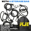 KJE 8Pcs 36" Adjustable Bungee Cords with Hooks - Black
