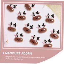 Baluue 100pcs Three-Dimensional Dairy Cattle Nail Art Accessories for DIY Manicure Cute Cartoon for Women and Girls Nail Decoration