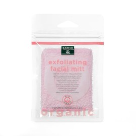Earth Therapeutics Organic Cotton Exfoliating Facial Mitt- Pink