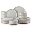 MALACASA Plates and Bowls Sets, 18 Pieces Modern Ceramic Dinnerware