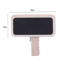50PCS Mini Chalkboard Clips, Wooden Photo Note Clip Blackboard, Retangle Message Board for Memo, Table Number Signs, Wedding, Bar, Food Label, Party Decor