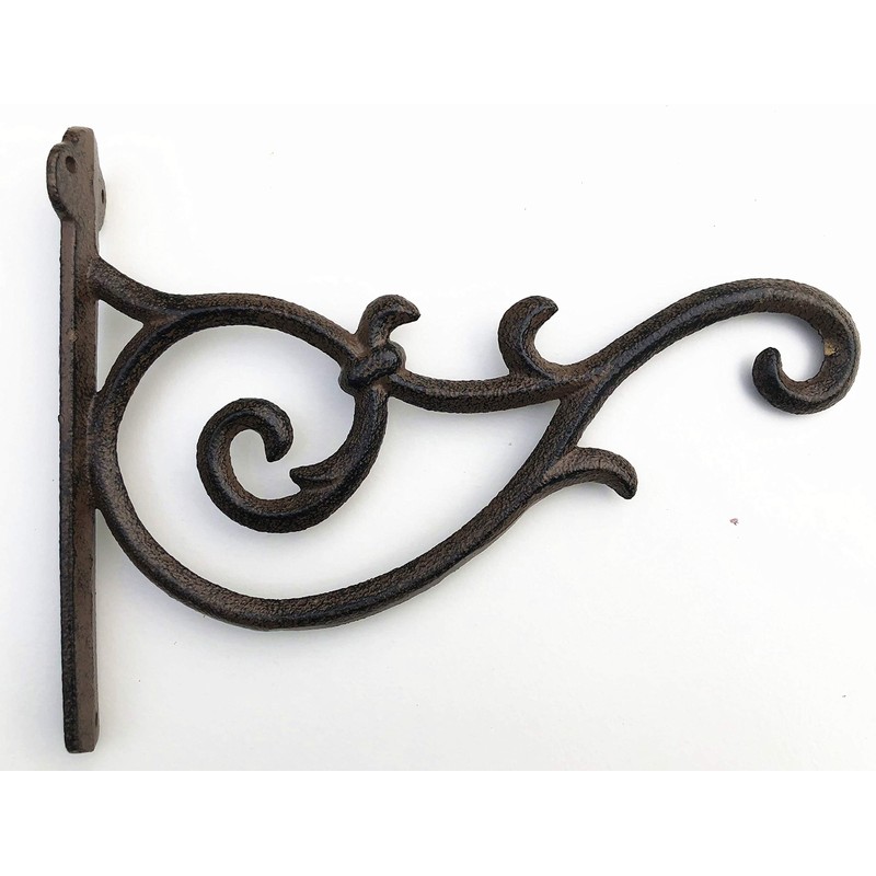 Spring life Cast Iron Ornate Hanging Flower Basket Bracket Hook