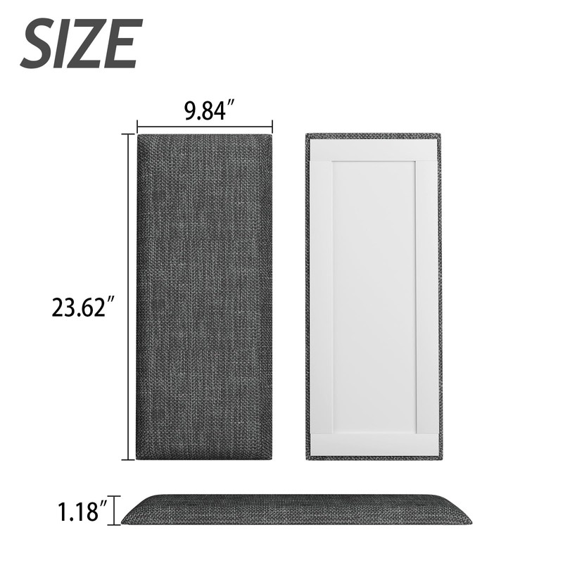 Greymond Upholstered Wall Mounted Headboard, Acoustic Panel, Peel and Stick