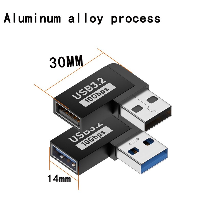 rgzhihuifz 2 Pack USB 3.0 Adapter 90 Degree Male to