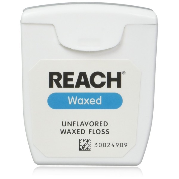 REACH Unflavored Waxed Dental Floss, 55 yds