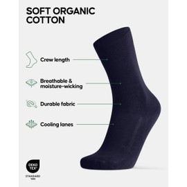 DANISH ENDURANCE 3-Pack Classic Cotton Dress Socks, Soft, Comfortable & Breathable, for Men & Women Medium Navy 6-pack