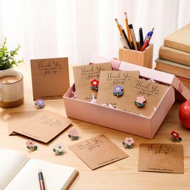 Kigeli 48/96 Pcs Teacher Appreciation Pin Gifts Bulk Enamel Flower Pins for Teacher Thanks for Helping Me Grow Gifts Bulk(48 Pcs)