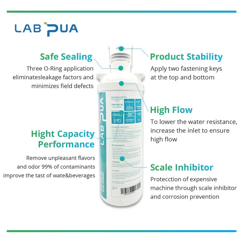 Lab Pua Residential Water Filter Kit with Faucet LPA-CS5-10 10