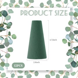 12 Pcs Floral Foam Tree Cones Dry Wet Floral Foam Blocks Green Foam for Flower Arrangements Cemetery Florist Plant Artificial Flower Holder Vase Wedding Birthday Garden Decorations, 4.72 x 2.8 Inches