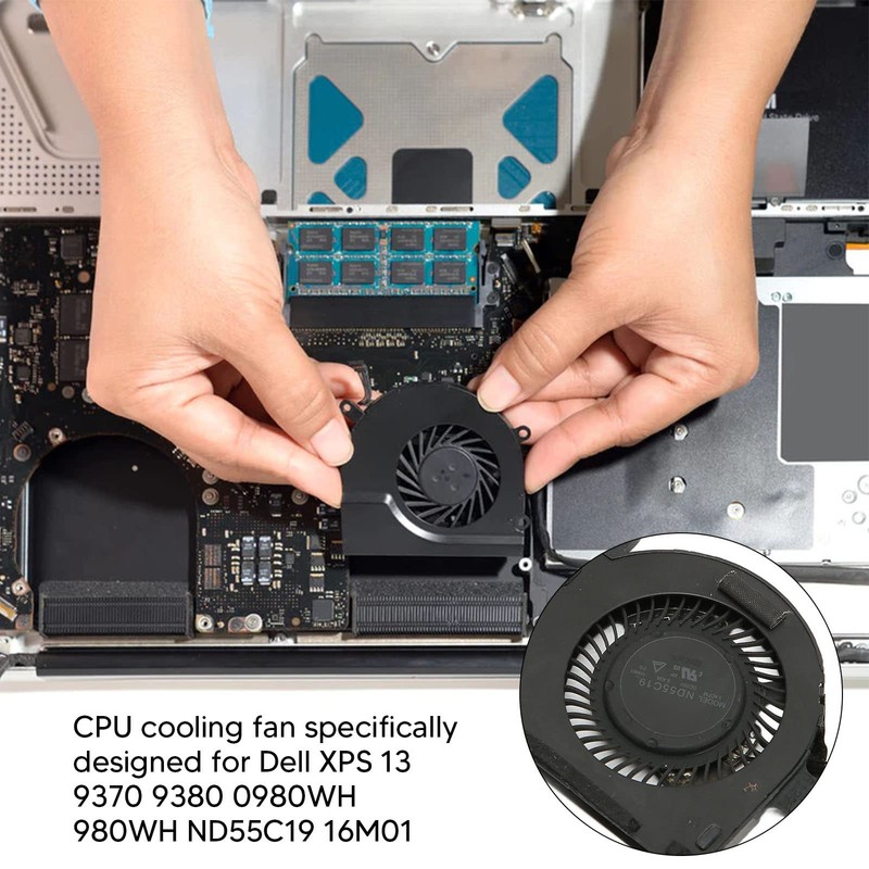 XPS13 CPU Cooling Fan 4 Pin Replacement Laptop CPU Cooling