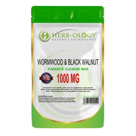 HB Wormwood | 120 Wormwood Black Walnut Capsules - 500mg Wormwood Herb & 500mg Black Walnut per Serving | High Strength Wormwood Capsules | Non-GMO, Gluten & Allergen Free | Made in The UK