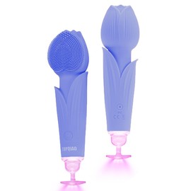 TOPQIAO Sonic Facial Cleansing Brush, Waterproof Rechargeable Exfoliating Makeup Remover Electric Cleansing Instrument, Face and Head Massage for Men and Women - Blue